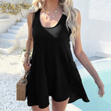 Dili 2025 Spring And Summer Leisure Holiday Wind Solid Color Interface Bag Vest Dress Dress Women's Dress