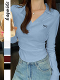 Dili Leisure Simple Solid Color Long-Sleeved Vest T-Shirt Women's Clothing 2025 Autumn And Winter
