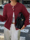 Dili Casual Simple Button Long-Sleeved Coat Sweater Women's 2025 Autumn And Winter