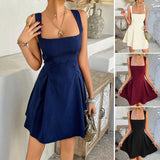 Dili 2025 Spring And Summer New Pure Color Dress Elegant Style Solid Color Sling Skirt Women's Dress