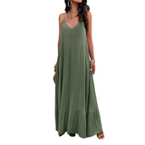 Dili Women's Clothing 2025 Spring And Summer Temperament Elegant Solid Color Sling Dress