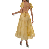 Dili Leisure Vacation Waist A-Shaped Dress Dress Women's Dress 2025 Summer