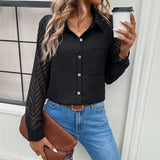 Dili Solid Color Shirt 2025 Autumn Lady Temperament Commuting Long Sleeve Shirt