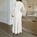 Dili Elegant Wind Short-Sleeved Solid Dress Dress Women's Dress 2025 Autumn And Winter