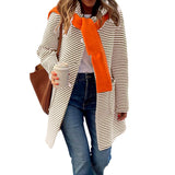 Dili 2025 Autumn And Winter New Temperament Striped Cardigan Knitted Long-Sleeved Jacket Women's Clothing