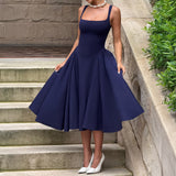 Dili French Temperament Elegant Sling With Joint Skirt Women's Dress 2025 Summer