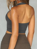 Dili Sports Yoga Summer Solid Color Suspension Vest Women's Dresses Summer 2025 Summer