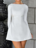 Dili Elegant Wind Solid Long-Sleeved Short Dress Dress Women's Dress 2025 Autumn And Winter