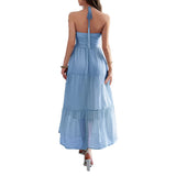 Dili Leisure Vacation Wind Hanging Neck Seaside Atmosphere Long Dress Dress Dress Women's Dress 2025 Spring And Summer