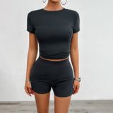 Dili Y2K Women's Clothing 2025 Spring And Summer Sexy Solid Color Trousers Suit