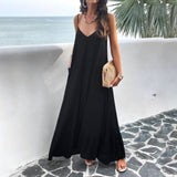 Dili Women's Clothing 2025 Spring And Summer Temperament Elegant Solid Color Sling Dress