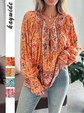 Dili Leisure Vacation Printed Long Sleeve T-Shirt Shirt Women's Winter 2025