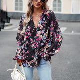 Dili Design Long-Sleeved Shirt Women 2026 Autumn Temperament Elegant Floral Shirt
