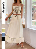 Dilu Vacation Leisure Seaside Atmosphere Feel Stylish Two-Piece Suit Woman 2025 Summer Small Sling Half Dress