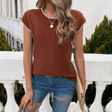 Dili 2025 Spring And Summer Top Women's Temperament Casual Short-Sleeved Sweater