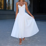 Dili Elegant High-Grade Slings Solid Long Dress Dress Women's 2025 Autumn And Winter