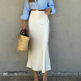 Dili Fashion Style Solid-Colored Bag Hip Skirt Dress Half-Dress Skirt Women's Dress 2025 Autumn And Winter