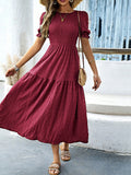 Dili Casual Holiday Windy Leaves Sleeves Waisted Women's Dress Women's Dress 2025 Spring And Summer