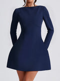Dili Elegant Wind Solid Long-Sleeved Short Dress Dress Women's Dress 2025 Autumn And Winter