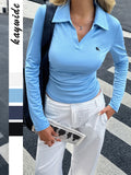 Dili Casual Commute Solid Color Long-Sleeved Shirt T-Shirt Women's Clothing 2025 Autumn And Winter