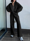 Dili Sports Wind Long-Sleeved Jacket Solid Color Long Pants Set Women's 2025 Autumn And Winter