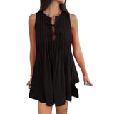 Dili 2025 Spring And Summer Leisure Holiday Wind Solid Color With Pressureless Sleeveless Short Skirt Women's Clothing