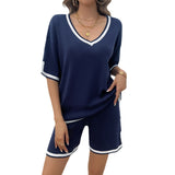 Dili 2025 Spring/Summer Women's Casual V-Neck Sweater Set
