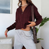 Dili Leisure Commuting Wind Long-Sleeved Pure Color Sweater Women's Wool Weaving Women's Clothing 2025 Autumn And Winter