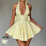 Dili Temperament Elegant Evening Dress Hanging Neck With Joint Dress Dress Women's Dress 2025 Summer