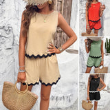 Dili Short-Sleeved Women's Clothing 2025 Spring And Summer Casual Fashion Lace Short Trousers Set