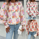 Dili R & D Design Flower Shirt Print Top 2026 Spring And Summer Temperament Elegant Double-Layer Women's Clothing