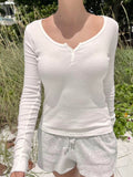 Dili Fashion Simple Style Long Sleeve Solid Color Back Shirt T-Shirt Women's Clothing 2025 Autumn And Winter