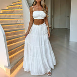 Dilu Leisure Vacation Sling Chest Half Skirt Two Sets Of Women's Clothing 2025 Spring And Summer
