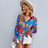 Dili Women's Clothing Color Printing Shirt 2025 Autumn And Winter Long-Sleeved Clad