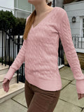 Dili Leisure Simple Long-Sleeved V-Neck Vest Lined With Wool Women's Clothing 2025 Autumn And Winter