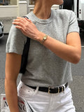 Dili Casual Simple Short-Sleeved Fashion T-Shirt Wool Women's Clothing 2025 Autumn And Winter