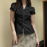Dilin Y2K Spice Girls With Button Short Sleeve Sleeve Shirt Women's Winter 2025