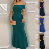 Dili 2025 Spring And Summer Temperament Famous Wind Pure Color High Waist Repair Evening Dress Dress Dress Women's Dress