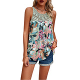 Dili Women's Clothing 2025 Spring And Summer Leisure Sleeveless Round-Neck Printing Sleeveless Top