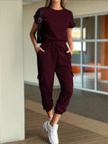Dili Leisure Vacation Short-Sleeved T-Shirt Pants Two Sets Of Women's Clothing 2025 Autumn And Winter