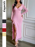 Dili Elegant Wind Sling Open Fork Dress Dress Women's 2025 Autumn And Winter