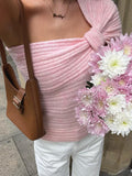 Dili Simple Elegant Style Chest Slings Women's Sweater Women's Clothing 2025 Autumn And Winter