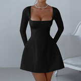 Dili Elegant Evening Dress Long-Sleeved High-End Short Dress Dress Women's Dress 2025 Autumn And Winter