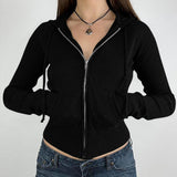 Dili 2025 Autumn And Winter Temperament To Repair Short-Term Zipper Open-Shirt Hooded Coat Women's Clothing