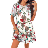 Dili Dress 2025 Spring And Summer Women's Leisure Holiday Printing Short-Sleeved Dress