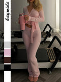 Dili Sports Style Long-Sleeved Top Yoga Pants Two Sets Of Women's Clothing 2025 Autumn And Winter