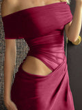 Dili Elegant Evening Dress With Chest Solid Color Bag Hip Long Dress Dress Dress Women's 2025 Autumn And Winter