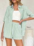 Dili Holiday Striped Shirt Shorts Two-Piece Women's Winter 2025