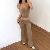 Dili Sports Babes Two Sling Vests Slightly Spicy Leg Trousers Set Women's Clothing 2025 Spring And Summer