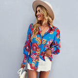 Dili Women's Clothing Color Printing Shirt 2025 Autumn And Winter Long-Sleeved Clad